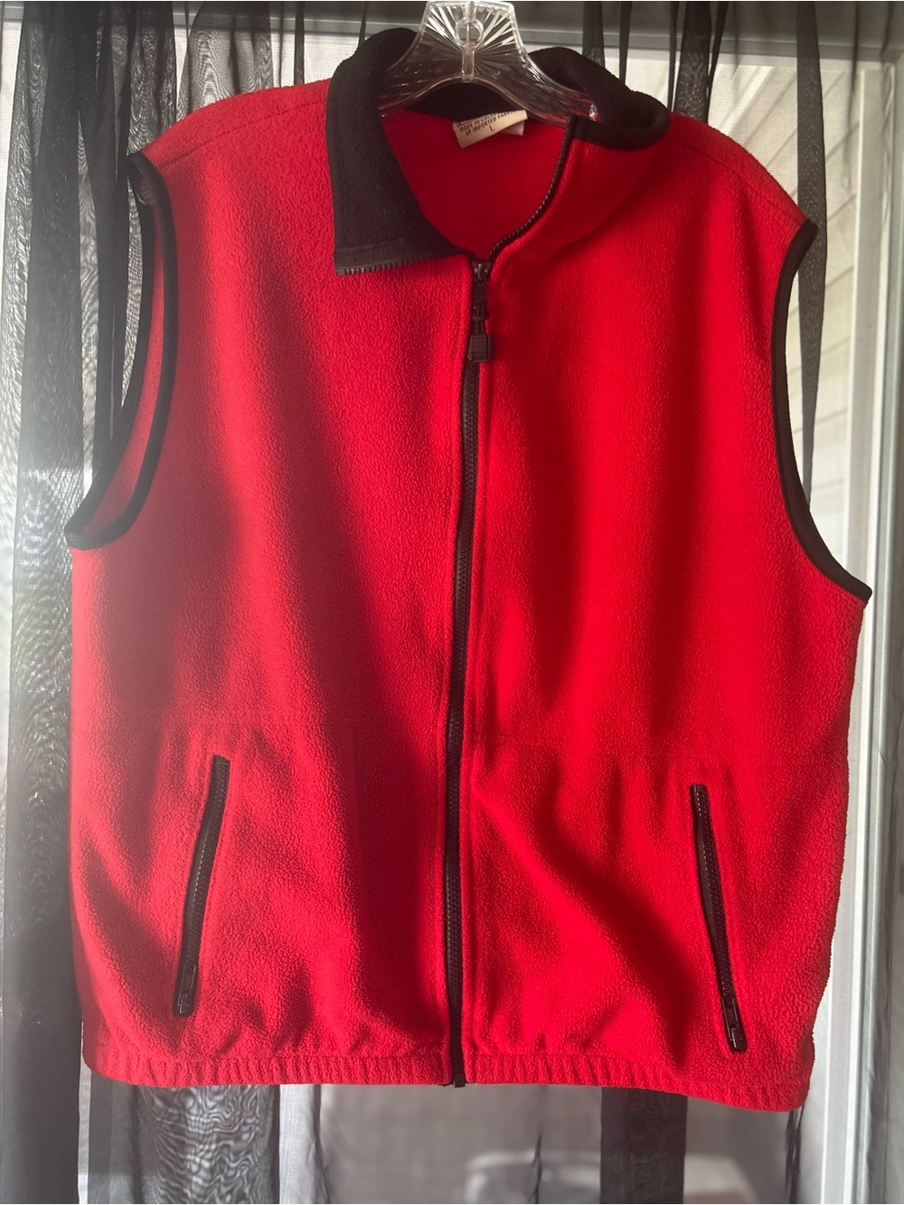 Vintage Colorado timberline  rare!!Men's Red Fleece Vest with Black Trim -